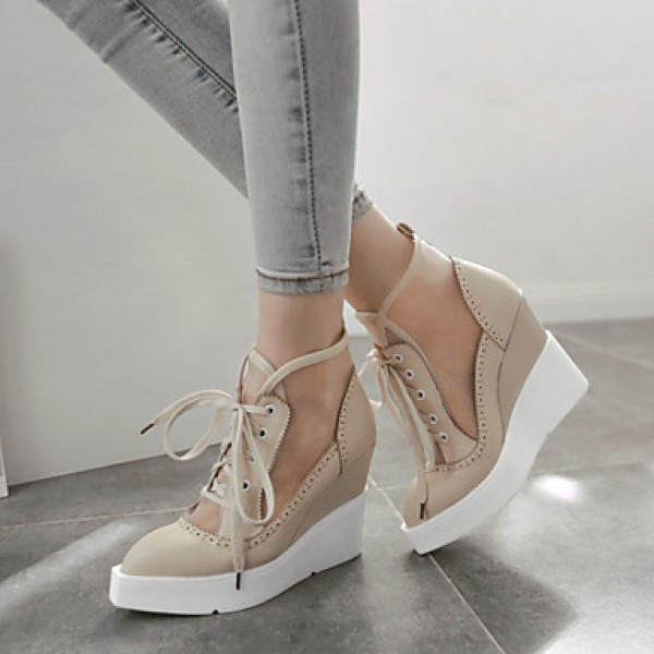 Women's Shoes Wedge Heel Pointed Toe Fashion Sneakers with Lace-up Casual More Colors available