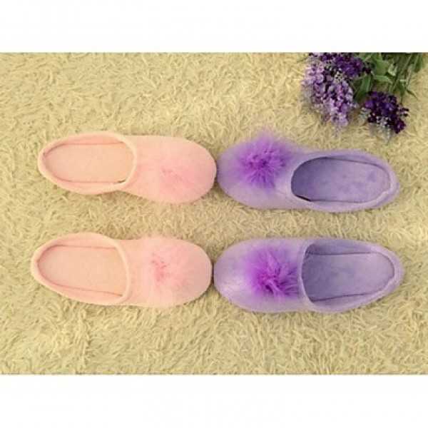Women's Winter Round Toe / Slippers Cashmere Outdoor / Casual Flat Heel Pink / Purple