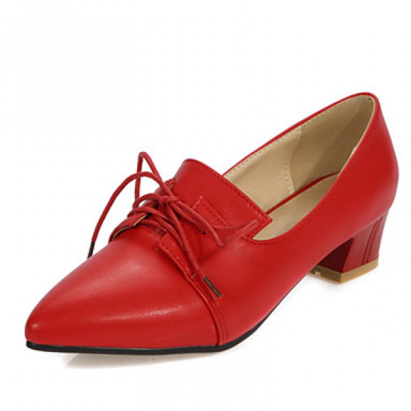 Women's Shoes Low Heels/Pointed Toe Heels/Oxfords Office & Career/Casual Black/Red/Silver/Gray