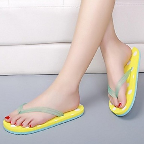 Women's Summer Open Toe / Slippers Synthetic Outdoor / Casual Flat Heel Yellow