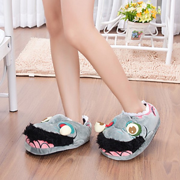 Women's Slippers & Flip-Flops Winter Comfort Cotton Casual Flat Heel Animal Print Gray Others