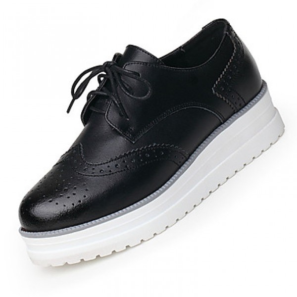 Women's Oxfords Spring / Summer / Fall / Winter Platform / Creepers Cowhide Outdoor / Office & Career /Black /