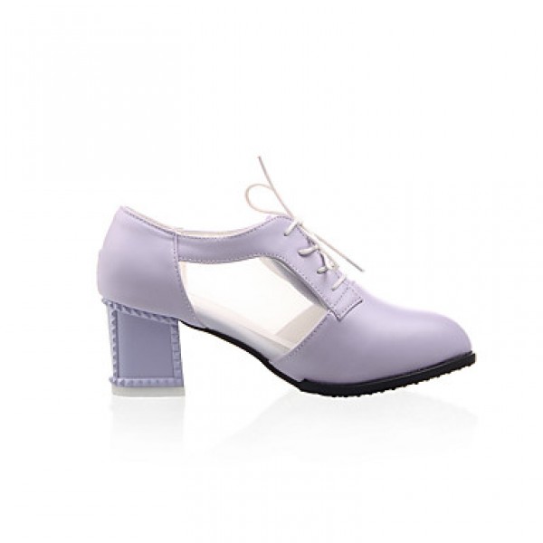 Women's Shoes PU Summer / Fall Heels / Pointed Toe Heels Office & Career / Casual Chunky HeelBlack / Purple / White
